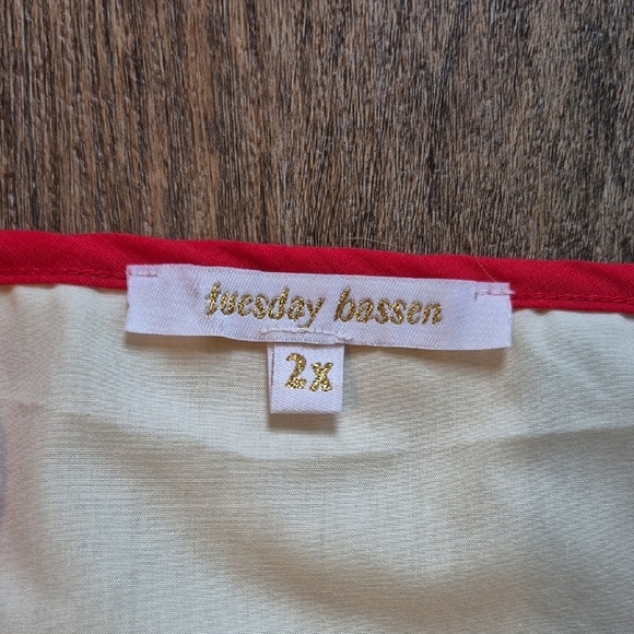 Tuesday Bassen Lobster Bib Sun Dress Red and White Women's Plus Size 2X - Picture 4 of 5